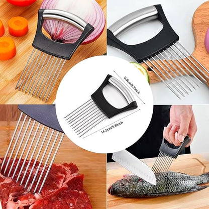 Avocado Saver Holder and Tomato Storage Set of 4 | Stainless Steel Onion Slicer - Reusable Containers for Fruits, Garlic, Lemons, Potatoes, and Vegetables - Ideal for Slicing and Keeping Fresh