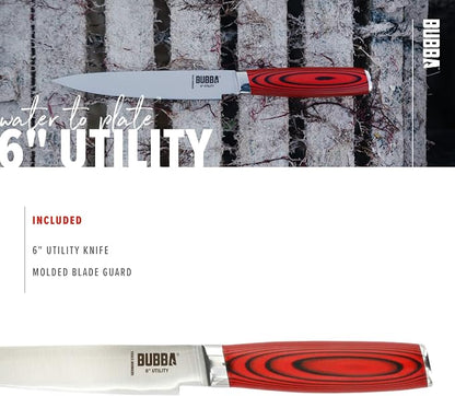 BUBBA Kitchen Series 6" Utility Knife perfect for mincing, and cutting through small vegetables, meats and herbs.