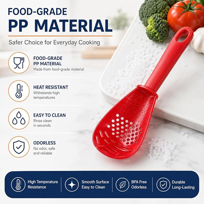 3 Pack Multifunctional Kitchen Cooking Spoon, Muulaii 6 in1 Kitchen Gadgets Strainers for Egg Yolk Separator- Grater Masher- Colander Skimmer Scoop