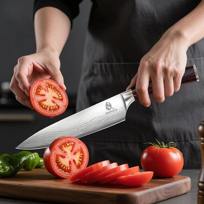 Kitchen Knife Set, 3 Piece Professional Chef Knife Set, High Carbon Stainless Steel Ultra Sharp Blade & Wooden Handle (3 Pcs)