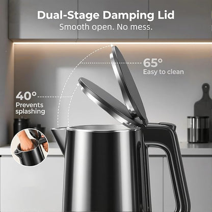 Electric Kettle with Digital Display & Temperature Control, 1.0L Stainless Steel Water Boiler, 1200W Fast Boiling, 4H Keep Warm, BPA-Free Auto Shut-Off, Tea Coffee Kettle for Home Office 120V, White