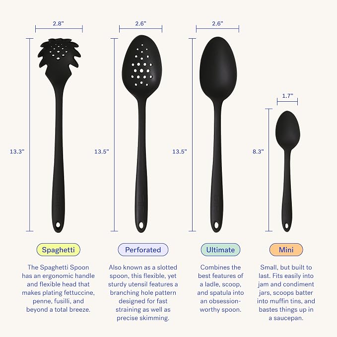 GIR: Get It Right Silicone Spoon, High Heat Resistant Kitchen Tool - Non toxic cooking utensils for Nonstick Cookware, Cooking, Baking and Mixing, Perforated - 13IN, Red