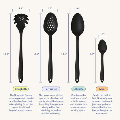 GIR: Get It Right Silicone Spoon, High Heat Resistant Kitchen Tool - Non toxic cooking utensils for Nonstick Cookware, Cooking, Baking and Mixing, Perforated - 13IN, Red