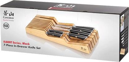 Cangshan ELBERT Series German Steel Forged 7-Piece In-Drawer Set, Bamboo (Black)