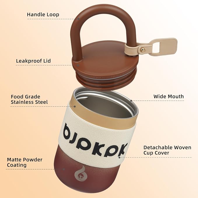 BJPKPK 10oz Insulated Stainless Steel Loop Tumbler With Lid And Handle Travel Coffee Mug Thermal Cup,Latte