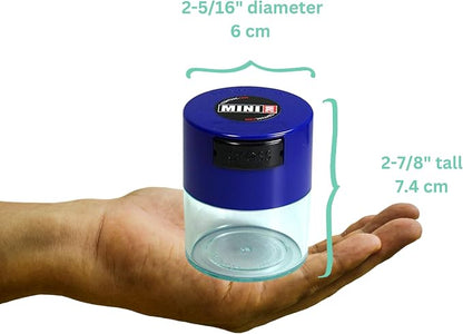 Tightpac - Minivac - Dark Blue Cap - Clear Body - 1.4oz - .12 Liter [TV-TV1DB-CLR]
