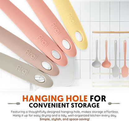 Platinum Silicone Cooking Ladle for Baking, Scraping & Mixing, 100% Food Grade Colorful Silicone Kitchen & Serving Utensils, Heat Resistant, Non-Stick Cookware - 8.6 inch Warm Gray