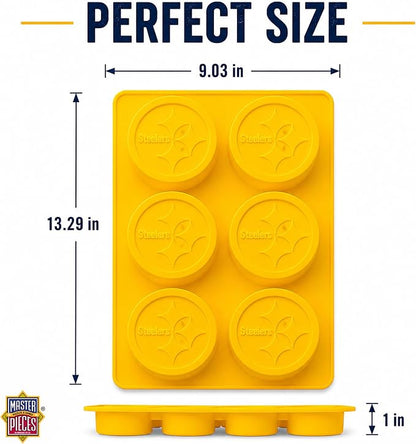 Masterpieces NFL Pittsburgh Steelers Silicone Muffin Baking Pan - Oven & Microwave Safe, Dishwasher Safe