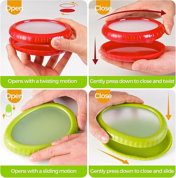 Silicone Fruit and Vegetable Anti-Oxidation Storage Box, Fresh Pods For Storage, Avocado Saver For Fridge, Set of 4 Reusable Storage Containers for Fridge, Fresh Pods
