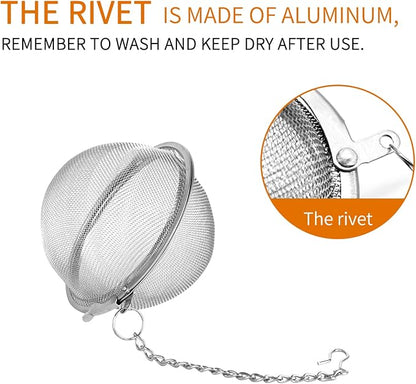 Fu Store 2pcs Stainless Steel Mesh Tea Ball 2.7 inches Tea Strainers Teas Infuser Strainer Filters for Teas