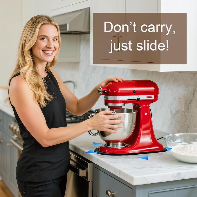 Thickened Acrylic Mixer Slider (Compatible with KitchenAid Mixer) (Slider for 4.5-5QT Stand Mixer) (Mixers Accessories) Sturdy Heavy-Duty Mixer Slider, Black