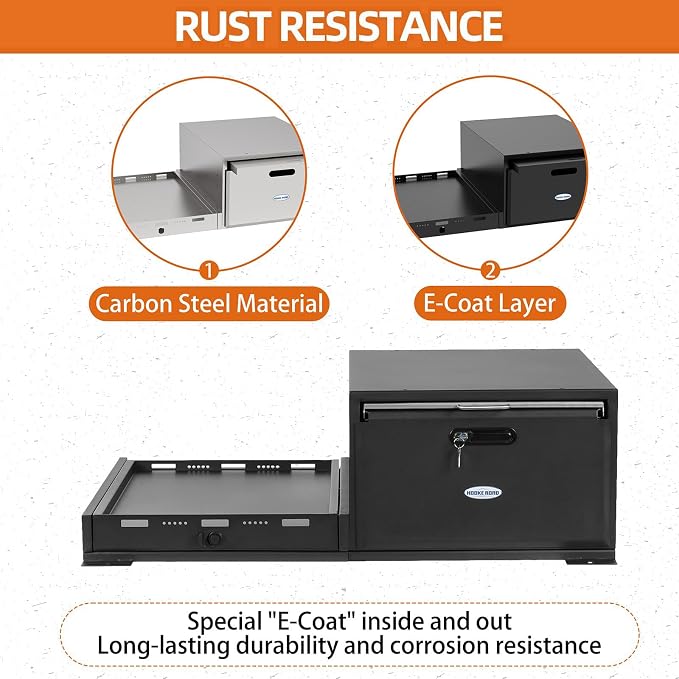 Hooke Road JK JL Bronco Trunk Storage Drawer & Fridge Slide Mount for 2007-2026 Jeep Wrangler JK JL 4-Door & 2021-2026 Ford Bronco 4-Door, Security Lock Toolbox Overland Camping Cargo Organizer
