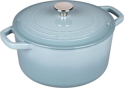 VORRINGARD Enameled Cast Iron Dutch Oven Pot with Lid, for Bread Baking, Round Bread Oven- include Sourdough Bread Baking Supplies Set, 6QT, Sea Salt