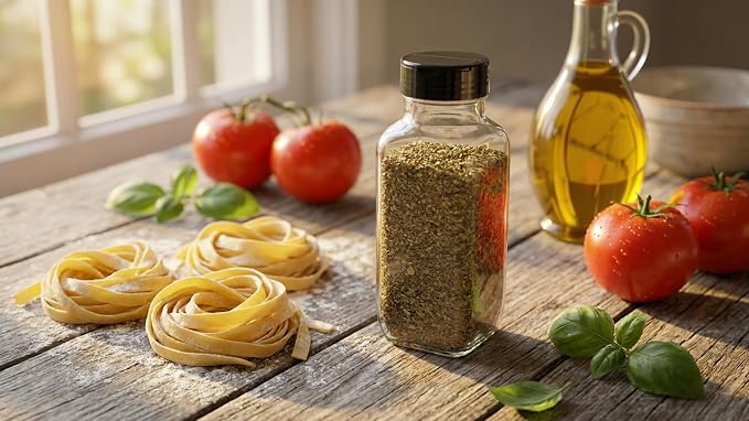 JARMING COLLECTIONS Glass Spice Jars with Shaker Lids - Spice Jars 16 oz for Food Storage, Spice Containers for Kitchen Organization and Storage, Bottles for Spices (Black - 16 Ounce 3 pack)