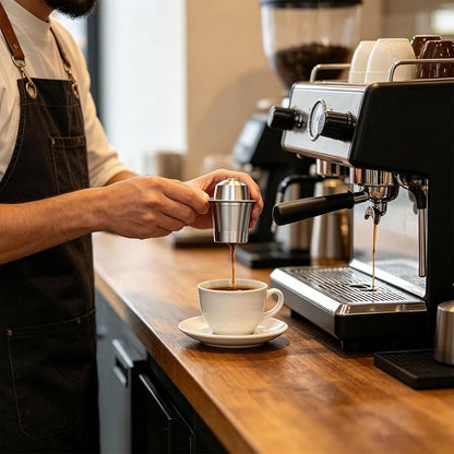 Reusable Stainless Steel Coffee Cup with Measuring Spoon for Single Serve Machines Sustainable Design