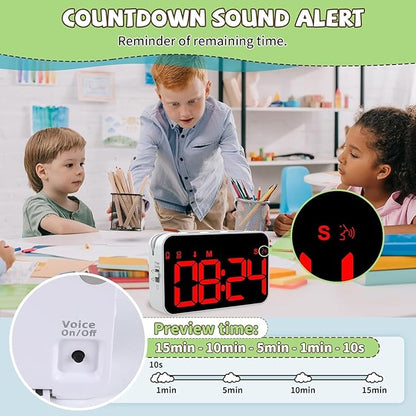 PERSUPER Kitchen Digital Timer, Count Down Up, Rechargeable, Vibration Mode Adjustable Volume and Brightness LED Display, Time Management Cook, Desk, Kids Adults Study Teaching, Kitchen Gadgets Red-1