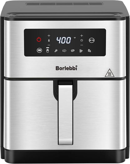 Air Fryer, 10 Quart Large Air Fryer for Families, 6 Cooking Functions AirFryer, 400°F Temp Controls in 5° Increments, Nonstick Dishwasher-Safe, 1700W, Black