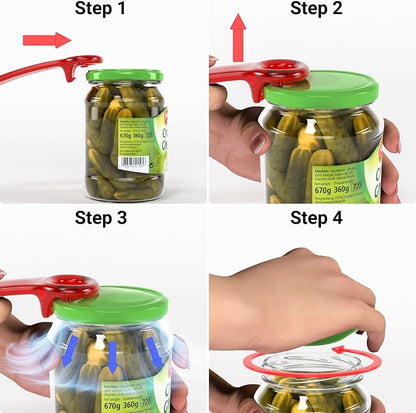 1 Pcs Readaeer Jar Opener for Weak Hand & Seniors with Arthritis (Red)