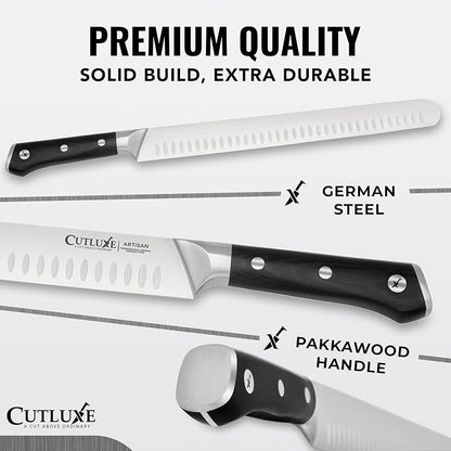 Cutluxe Butcher Knife Set – BBQ Brisket, Breaking & Boning Knife – Slicing Carving Knife Set for Meat Cutting, Ultra Sharp German Steel, Full Tang, Ergonomic Handles, Grilling Gifts for Men