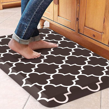 WISELIFE Anti Fatigue Floor Mat - 4/5 Inch Kitchen Mat Non Slip Waterproof Heavy Duty Ergonomic Comfort Mat Durable for Home, Office, Sink, Laundry,(17.3" x 28", Chocolate)