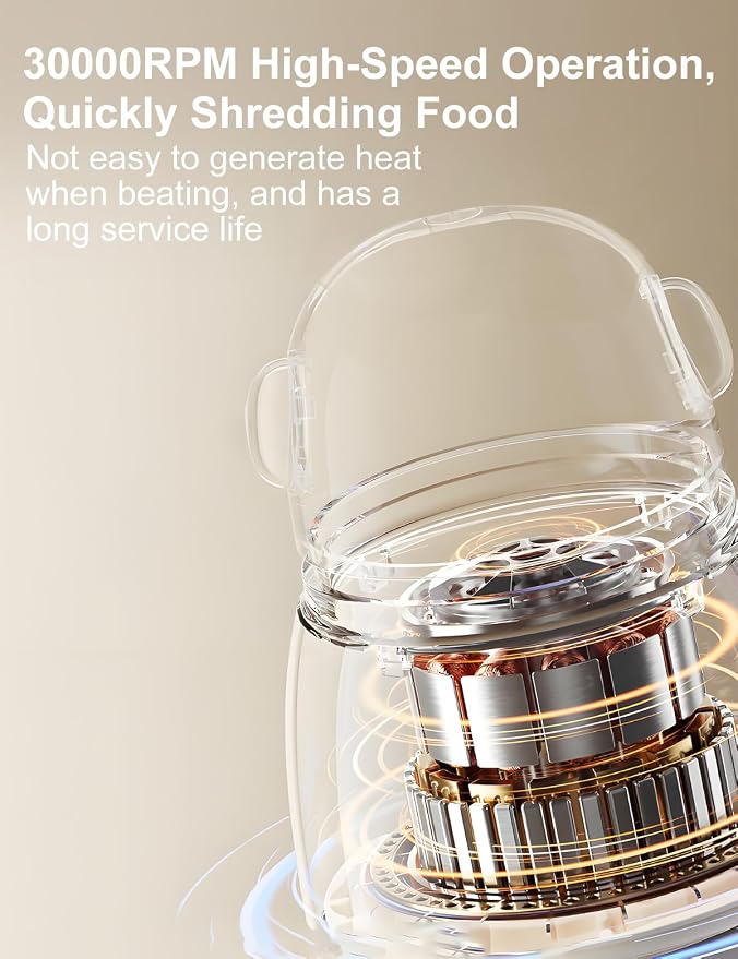 Baby Food Maker, Creamy White Mini Baby Food Blender, 10oz Food Puree Maker, Small Baby Food Processor for Fruit Vegetable Meat, 8-Second Quick Soft Food Prep，BPA-Free