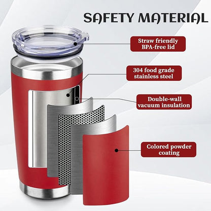 StarSpeed 20oz Tumbler Bulk with Lid, Stainless Steel Insulated Tumblers Double Wall Vacuum Insulated Travel Mug, Powder Coated Coffee Cups for Hot and Cold Drinks(Wine Red,1)