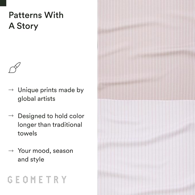 GEOMETRY Kitchen Tea Towels - Quick Dry Microfiber Dish Towels for Kitchen - Revelle 18" x 30" - 1 Pack