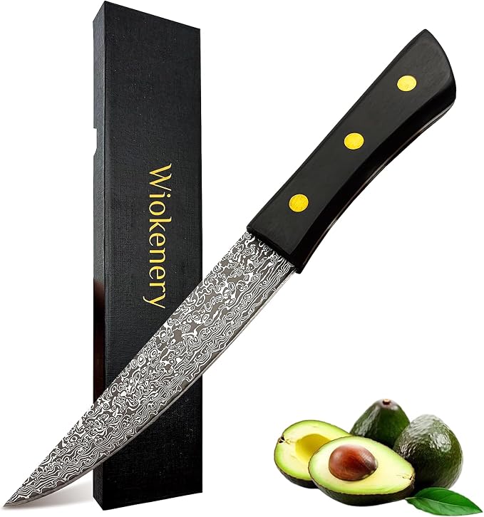 Chef Knife 6 Inch,Light Kitchen Knife, Ideal for All-Around Food Preparation with Damascus Steel Knife,Ultra Sharp Japanese Knife with Ergonomic Handle