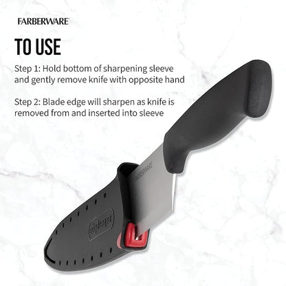 Farberware 5158146 EdgeKeeper Utility Knife, 4.5-Inch, Black