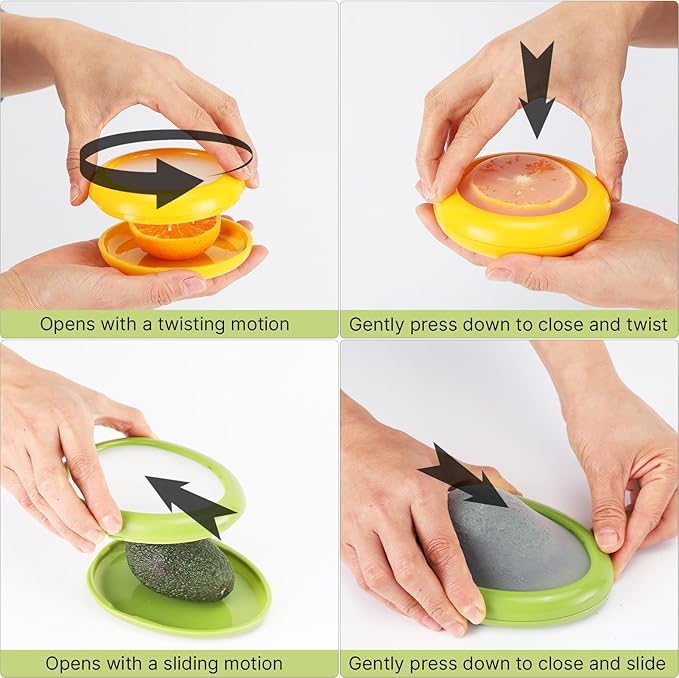 Winb Avocado Saver & Onion Storage Reusable Fruit and Veggie Savers - Ideal for Avocados, Tomatoes, Apples, Garlic, Onions, and More (Avocado saver)