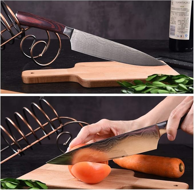 Professional Kitchen Knife Set, 5-Piece High Carbon German Stainless Steel Chef Knives with Sheaths, Ergonomic Pakkawood Handles, Ultra Sharp, Versatile for Home & Restaurant – Premium Gift Box