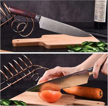 Professional Kitchen Knife Set, 5-Piece High Carbon German Stainless Steel Chef Knives with Sheaths, Ergonomic Pakkawood Handles, Ultra Sharp, Versatile for Home & Restaurant – Premium Gift Box