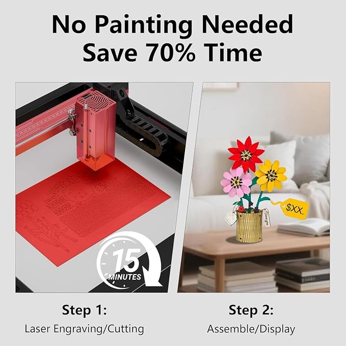 4 Pack Double-Sided Pre-Painted Colored Plywood Sheets, 11.7"x8.27"x1/8" (3mm) Laser-Friendly Craft Boards for Cutting & Engraving (Mixed Colors)