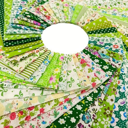 80 Pcs Jelly Roll Fabric Strips for Quilting Sewing,2.6 Inch Precut Cotton Floral Fabric Strips Bundles, Perfect DIY Sewing Supplies Green