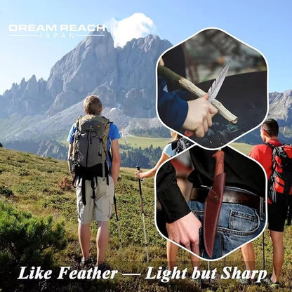 Dream Reach Feather Viking Knife – Hand-Forged Boning Knife with Sheath, 7" High Carbon Steel Butcher Tool for Meat Cutting, Camping BBQ Gifts for Men Women