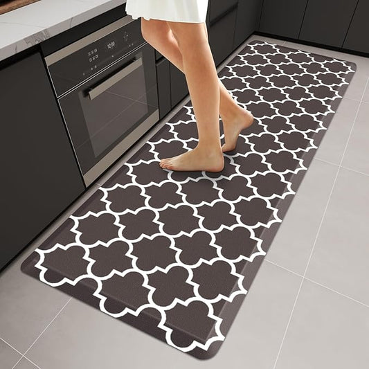 WISELIFE Anti Fatigue Floor Mat - 4/5 Inch Thick Kitchen Mat Non Slip Waterproof Heavy Duty Ergonomic Comfort Mat Durable for Home, Office, Sink, Laundry,(24" x 70", Chocolate)