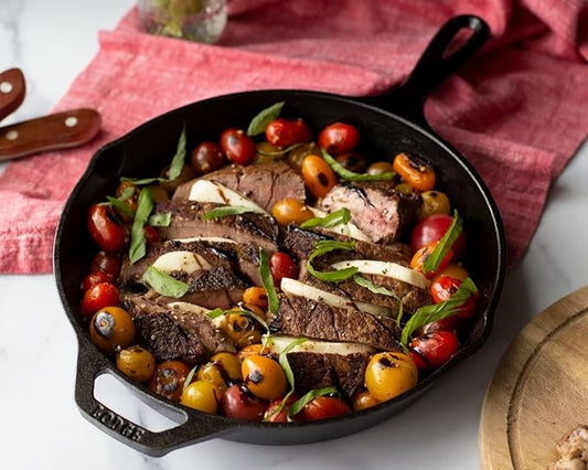Lodge Seasoned Cast Iron Skillet - 10.25 inch - Pre-Seasoned Frying Pan - Heavy-Duty Skillet - Hot Handle Holder Included - Features 2 Pouring Spouts
