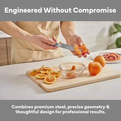 Misen Serrated Bread Knife - High-Carbon Japanese AUS8 Steel - Perfect for Soft Foods, Bread, Pastries, and Fruits - Verstatile Slicer, Razor-Sharp Edge, Durable Blade, Ergonomic Handle - 5", Gray