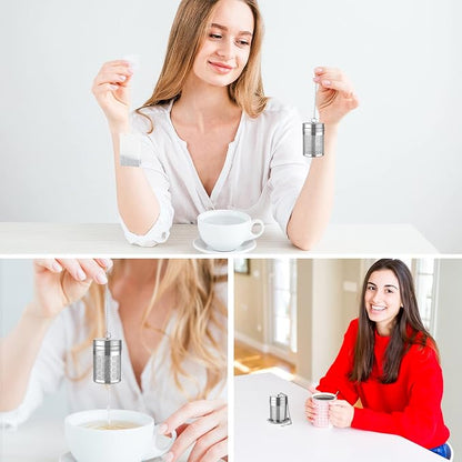 Tea Infusers for Loose Tea, 18/8 Stainless Steel Tea Strainer Set, Extra Fine Mesh Tea Steeper for Brew Tea, Spices & Seasoning