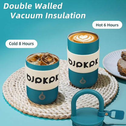 BJPKPK 10oz Tumbler With Lid And Handle Insulated Tumblers Cup Stainless Steel Coffee Mug,Laguna
