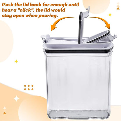Cereal Containers Storage Set, Airtight Food Storage Container with Lid 2.5L,2PCS BPA-FREE Plastic Pantry Organization Canisters for Rice Cereal Flour Sugar Dry Food in Kitchen…