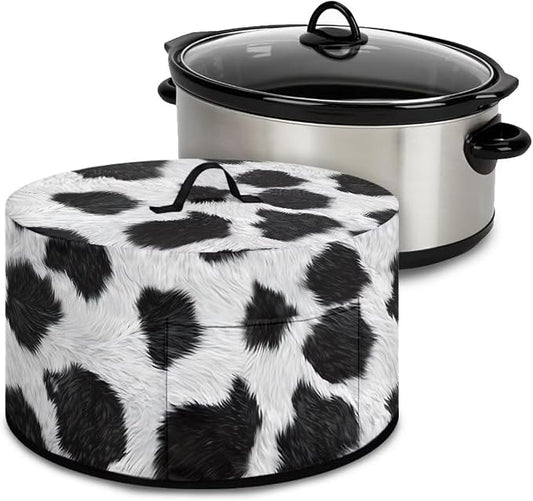 Cow Print Slow Cooker Dust Cover Compatible with 6-8 qt Crock for Pot Small Kitchen Appliance Patriotic Decoration Farm - themed Covers with Top Handle