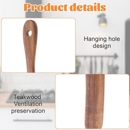 2pcs 11Inch Skinny Wooden Spurtle Spatula Sourdough Mixer Bread Stirring Spatula Wood Utensil Tool Flat Stirring Stick Bread Spatulas for Dough Cooking Spreading Baking Whisking Mixing Jar