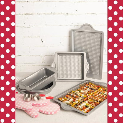 Betty Crocker Bakeware Bundle: Cooling & Icing Rack, Rectangular Pan, 12-Cup Muffin Pan, 9" Round -Loaf-Pan, Baking Sheet - All Durable Steel and Perfect for Baking right away.