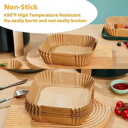 Ailun Air Fryer Paper Liners 6.5inch, 100PCS Non-Stick Parchment Paper,Oil Resistant,Disposable Food Grade Free of Bleach Paper Square for 2-5 QT Air Fryer Baking Roasting Microwave