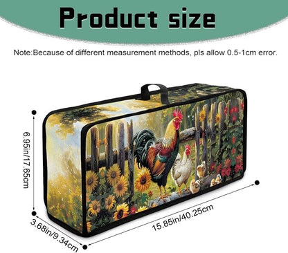 Toaster Cover Cute Farm Chicken Toaster Cover 2 Slice Long Slot Beige Slim Dustproof & Water-Resistant Dust Covers for Toasters 2 Slice Long Slot, Decor Kitchen Appliance Covers