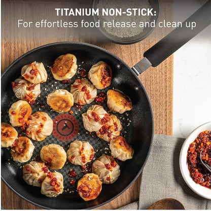 T-Fal Ultimate Hard Anodized Nonstick Fry Pan With Lid 10 Inch, Oven Broiler Safe 400F, Lid Safe 350F, Cookware, Kitchen, Home, Versatile Frying Pan, Skillet, Pots and Pans, Dishwasher Safe, Onyx