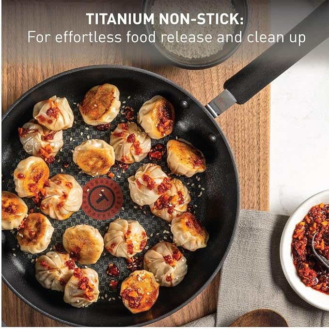 T-Fal Ultimate Hard Anodized Non Stick Jumbo Cooker With Lid & Helper Handle 5 Quart, Oven Broiler Safe 400F, Lid Safe 350F, Cookware, Deep Frying Pan, Skillet, Pots and Pans, Dishwasher Safe, Onyx