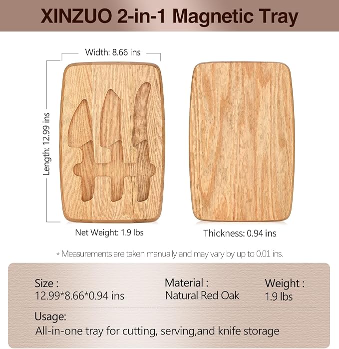 XINZUO Cheese Knife Set with In-Drawer Block, 4-Piece for Charcuterie Board,Hard Cheese Knife-Parmesan Cheese Knife,German Stainless Steel,Red Sandalwood Handle