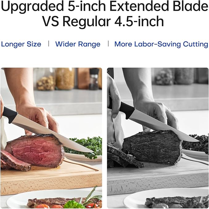 Kuisine Knife Set 15 pieces High Carbon Stainless Steel Professional Kitchen Knife block set with Sharpener Black